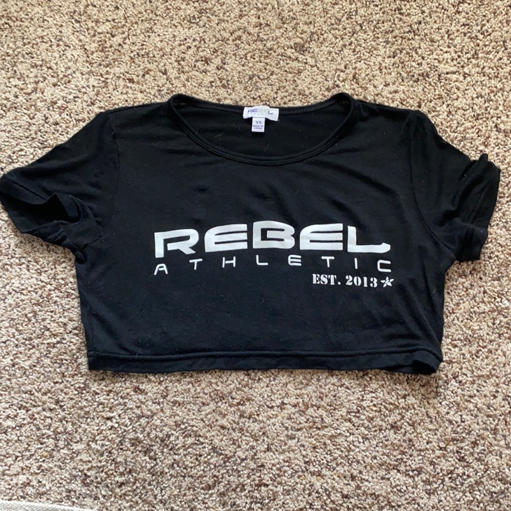 GIRLS REBEL ATHLETIC SHORT SLEEVE CROP TOP TEE